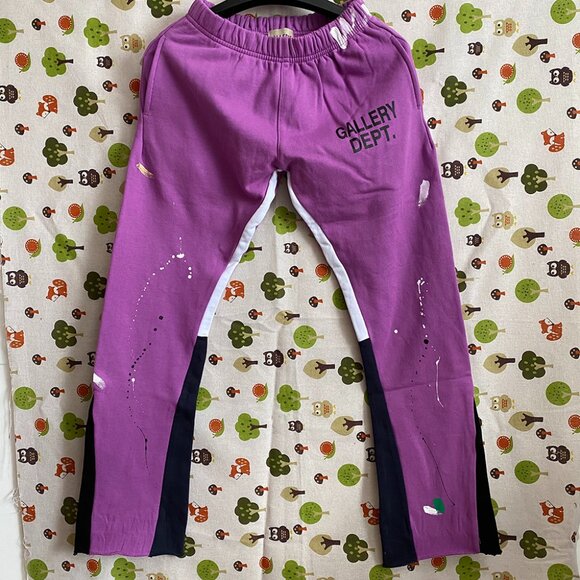 GalGallery Dept Graffiti Drawstring Trousers Purple Womens - Picture 1 of 7